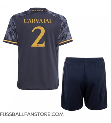 Real Madrid Daniel Carvajal #2 Replik Auswärtstrikot Kinder 2023-24 Kurzarm (+ Kurze Hosen)